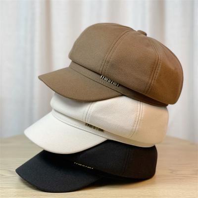 New Octagonal Hat Female Autumn and Winter Female British Beret Cap Painter Hat