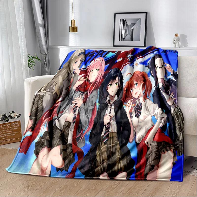 3D Sexy Girl Zero Two DARLING In FRANXX Soft Plush Blanket,Flannel Blanket Throw Blanket for Living Room Bedroom Bed Sofa Picnic