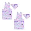 COLORFUL CANDY STYLE Back Cross Apron Unicorn Set of Cute Kids Apron and Triangle Scarf Kids Apron for Toddlers and Elementary School Cute and