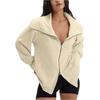 Women's Comfortable Casual And Fashionable V-neck Long Sleeved Solid Color Double Zipper Sports Shirt Jacket