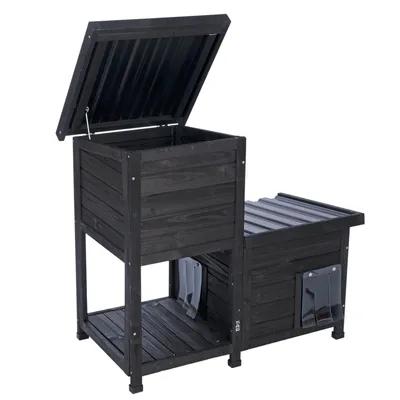 Casa per Gatti TIAKI Minuit a Due Piani, 91,5 x 49 x 82,5 cm