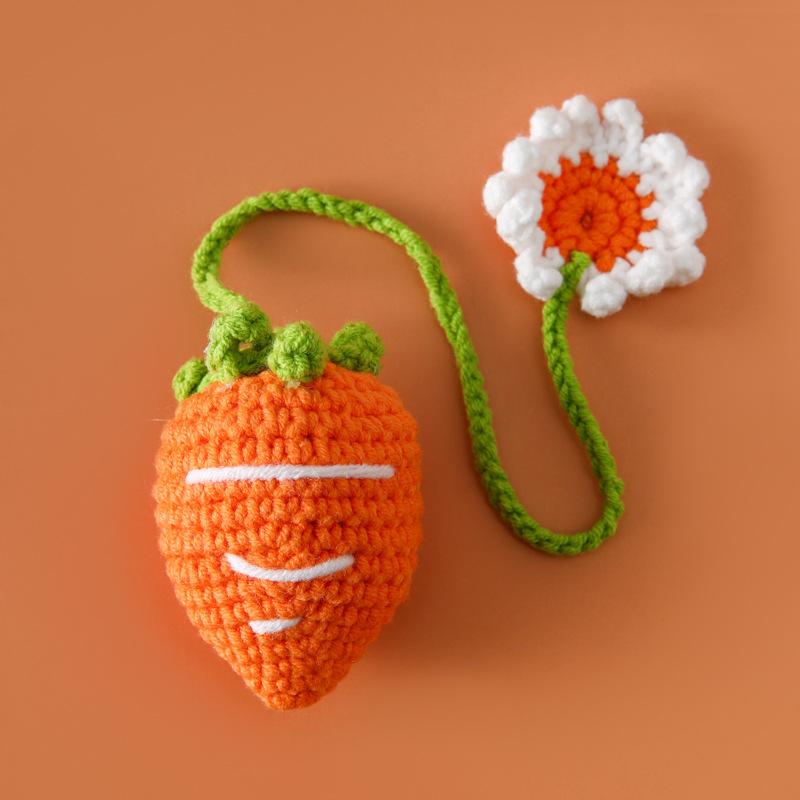 Hook Woven Fruit Car Hanging Rainbow Pendant Honey Peach Lemon Snow Pear Persimmon Watermelon Interior Decoration