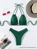 2025 Stylish Chain-Detail Split Bikini Swimsuit - European/American Women's Swimwear