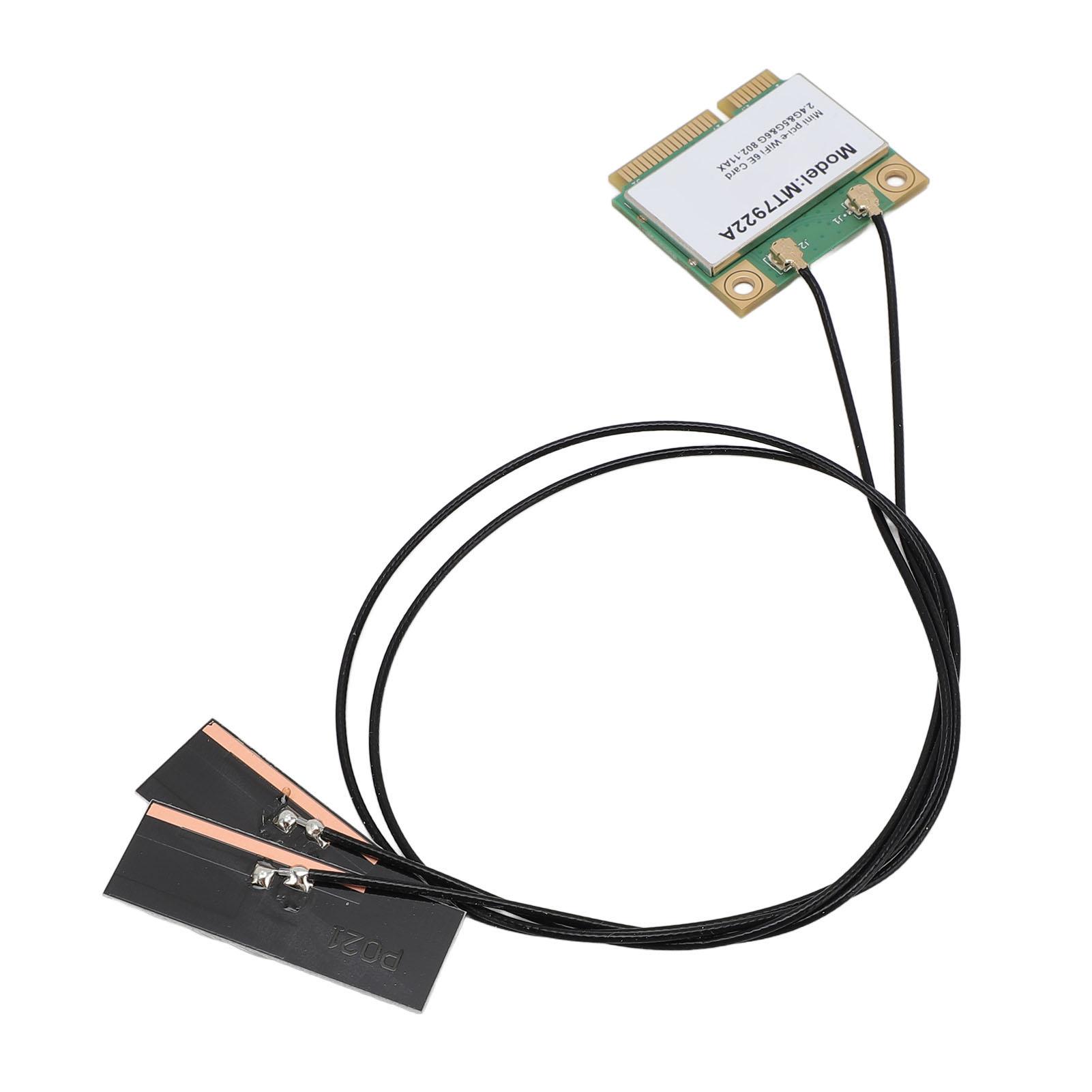 

Бездротова мережева карта MT7922A WIFI6E 5374 Мбіт/с 2.4G 5G 6G 3-діапазонна Gigabit Ethernet карта з MiniPCIe With Antenna
