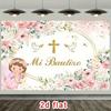 2D Baptism Backdrop "Mi Bautizo" Angel & Dove Photoshoot Background