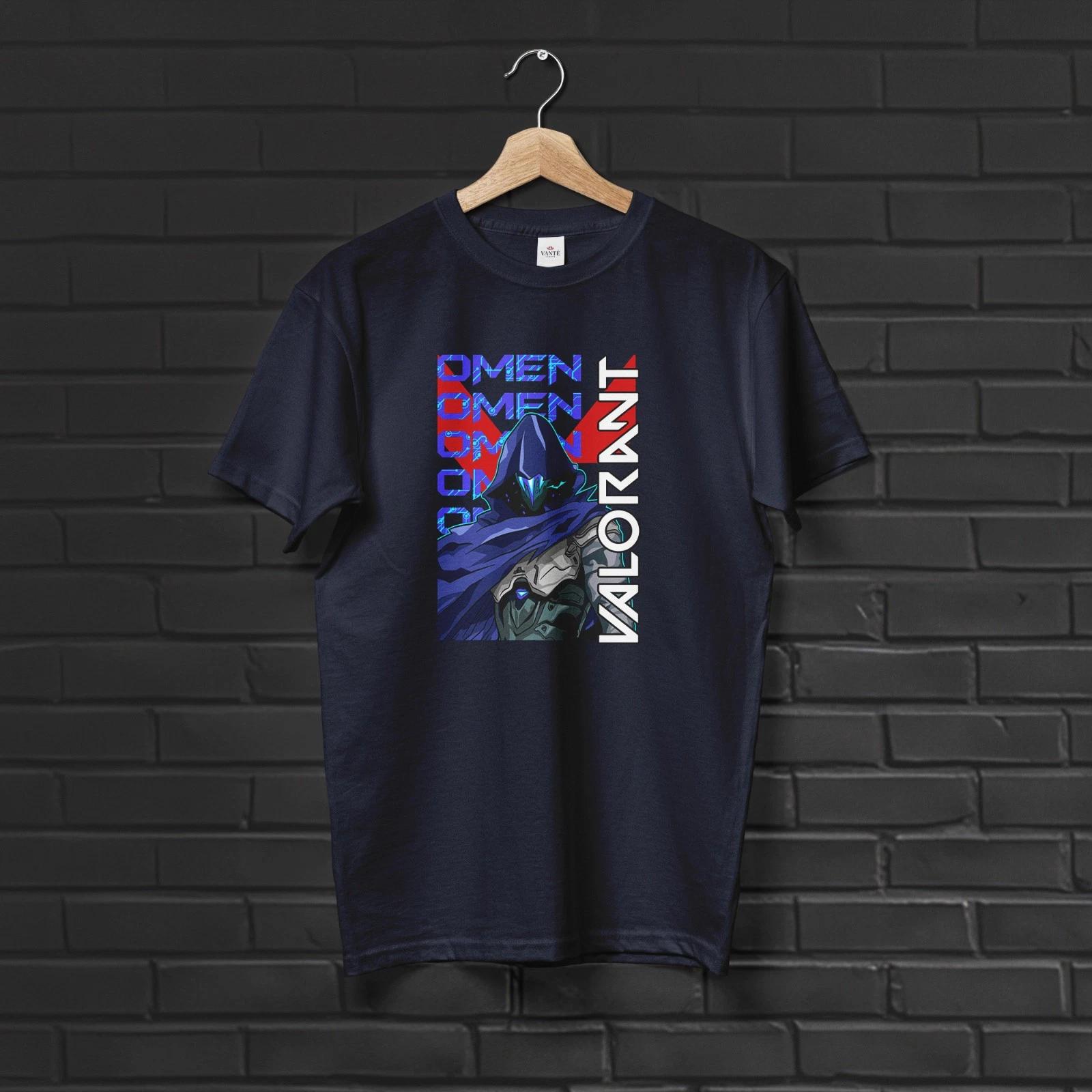 Аниме футболка Omen Тяжелый хлопок Игровая футболка с графическим принтом 4XL