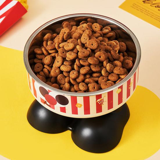 Elevated Pet Bowl Stainless Steel Raised Dog Bowl Reduces Discomfort Cute Cat Bowl with Stable Non-Slip Base for Food Water