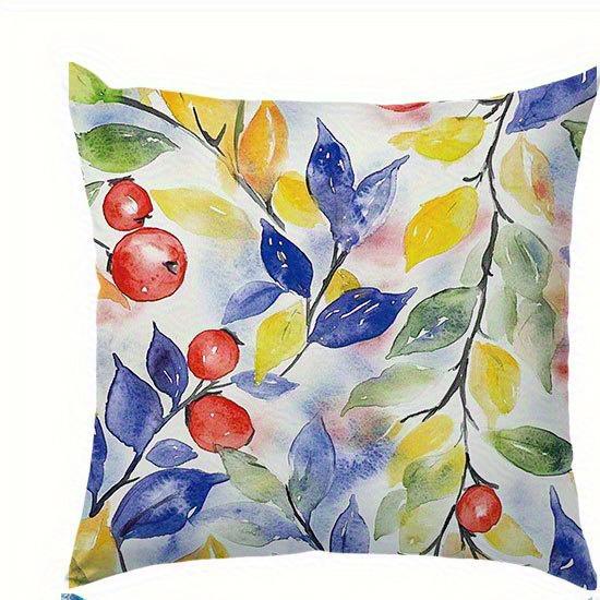 Home Decor Colorful Watercolor Floral And Hummingbird Pillows Pattern Cushion Cover Suitable For Sofa Bedroom Car Pillow Cover