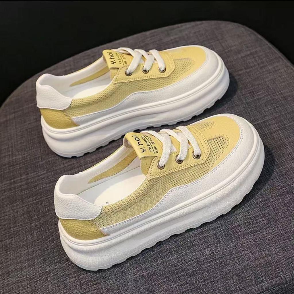 Popular Can Step On Two Thick-soled Sports Board Shoes for Women's 2025 New Spring and Summer Casual Real Soft Leather Little White Shoes Little Whit