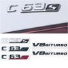 Tuning Auto Pour Mercedes Benz AMG Classe C W204 W205 C63 C63S Logo Lettre Autocollant ABS 3D Emblème Plaque Nom Autocollants Coffre Arrière Voiture