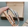 Head and Tail Snake Bone Open Bracelet Light Luxury Snake Head Stretch Stacking Bracelet