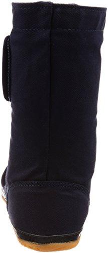 Nissin Rubber Men's Long Work Boots for Self-Gardening, Split Toe, Velcro Closure, No Toe Cap, Navy, Size 26.5 cm