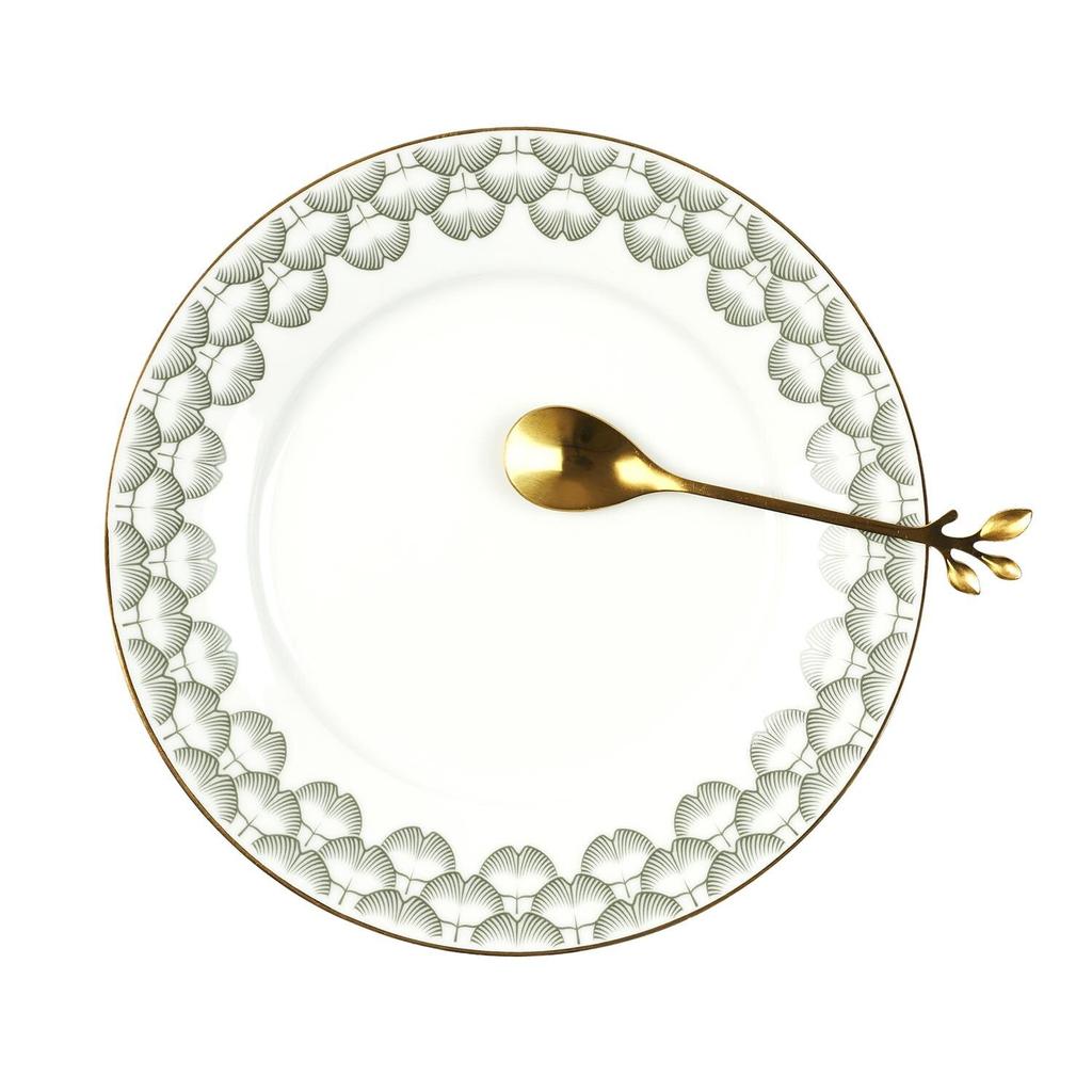 Set Of 4 Gold Leaf Spoons, Stainless Steel, Decorative