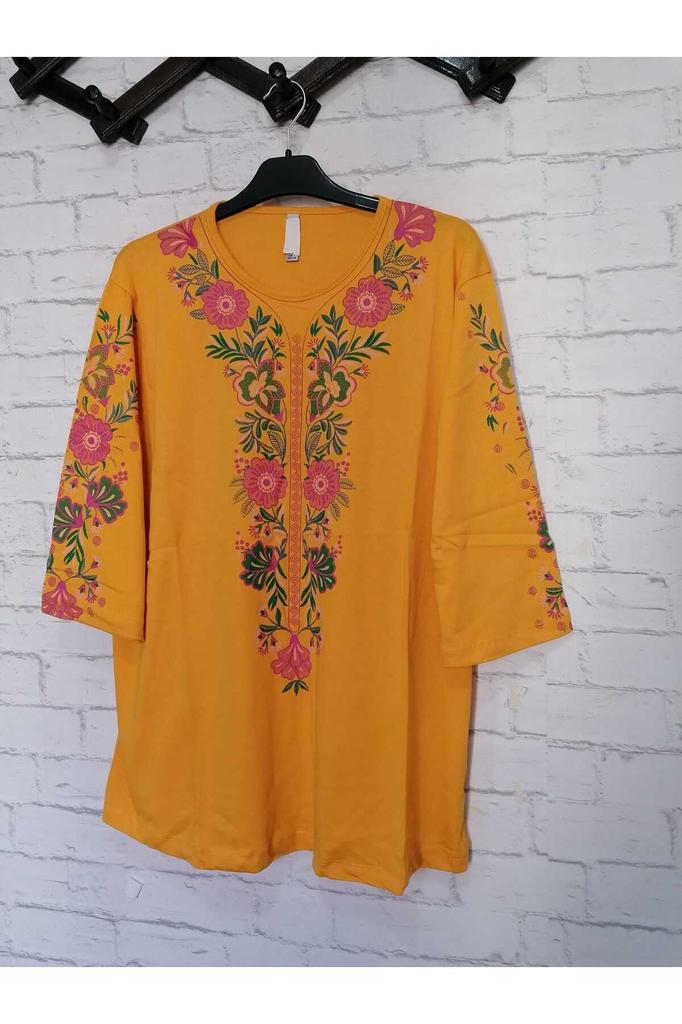 Damen-Bluse in großen Größen, perfekt für den Sommer, komplett aus Baumwolle, gekämmte Baumwolle, bequeme Bluse