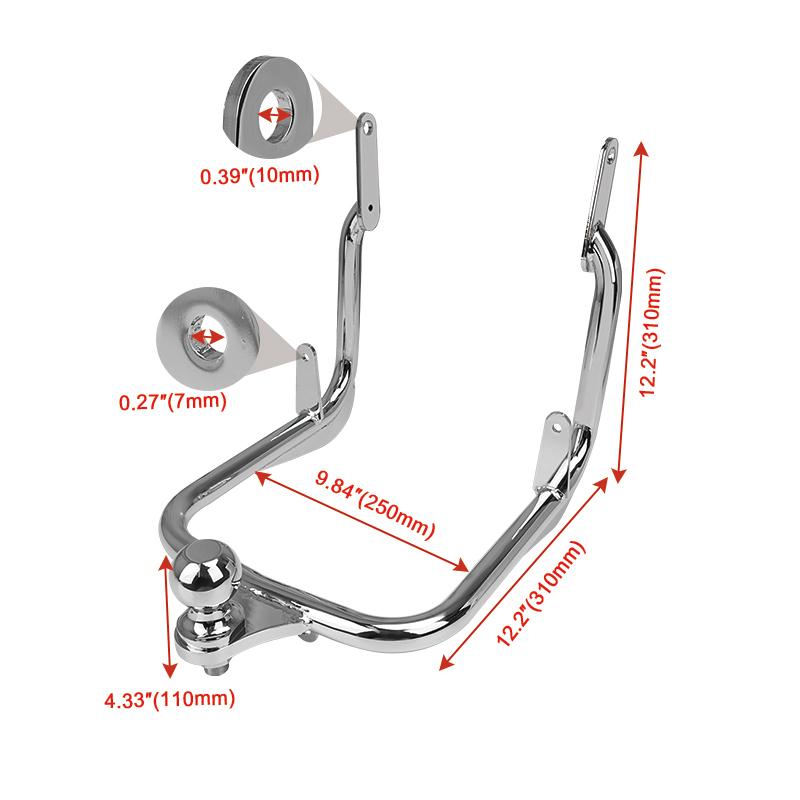 Motorcycle Chrome Trailer Tow Hitch Receiver For Harley Touring Electra Road King CVO Street Glide Road Glide 2009-2023
