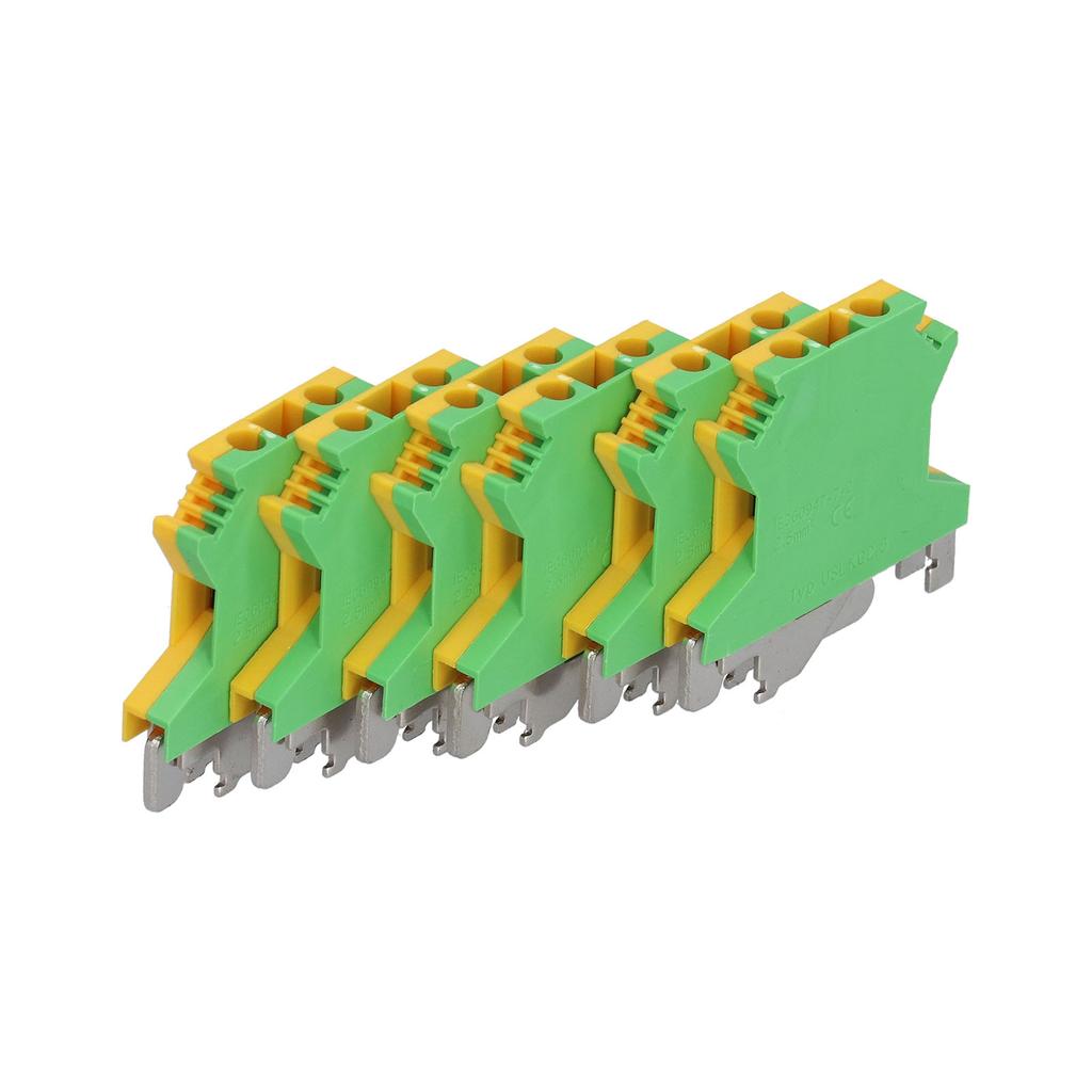50 Stück DIN-Schienenmontageklemme 2-Kanal Erdung Elektrische Crimpklemmenblock USLKG?2.5