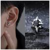 Unisex Stainless Steel Vintage Gothic Punk Cubic Zircon Stud Earrings for Men Women Hypoallergenic Surgical Steel Jewelry Gifts