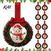 Small Holiday Hanging Decor Mini Christmas Wreath Door Handle Decoration, Gingerbread/Angel/Bell/Snowman Artificial Pine Winter Festive Gift