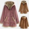 Women's  And Winter Fashion Long-Sleeved Thickened Velvet Hooded Casual Cotton Jacket