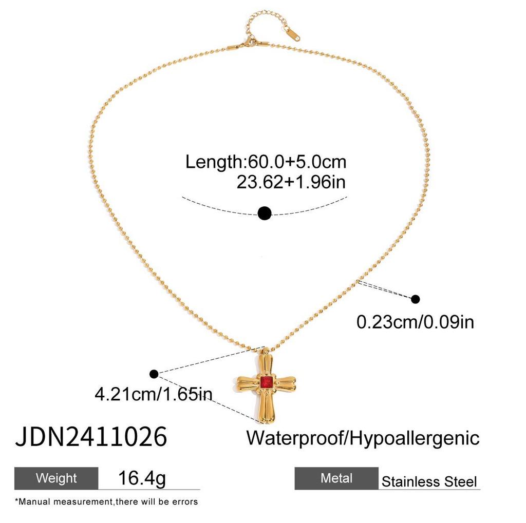 European and American Cross Titanium Steel Necklace Does Not Fade Collarbone Chain Head Stainless Steel