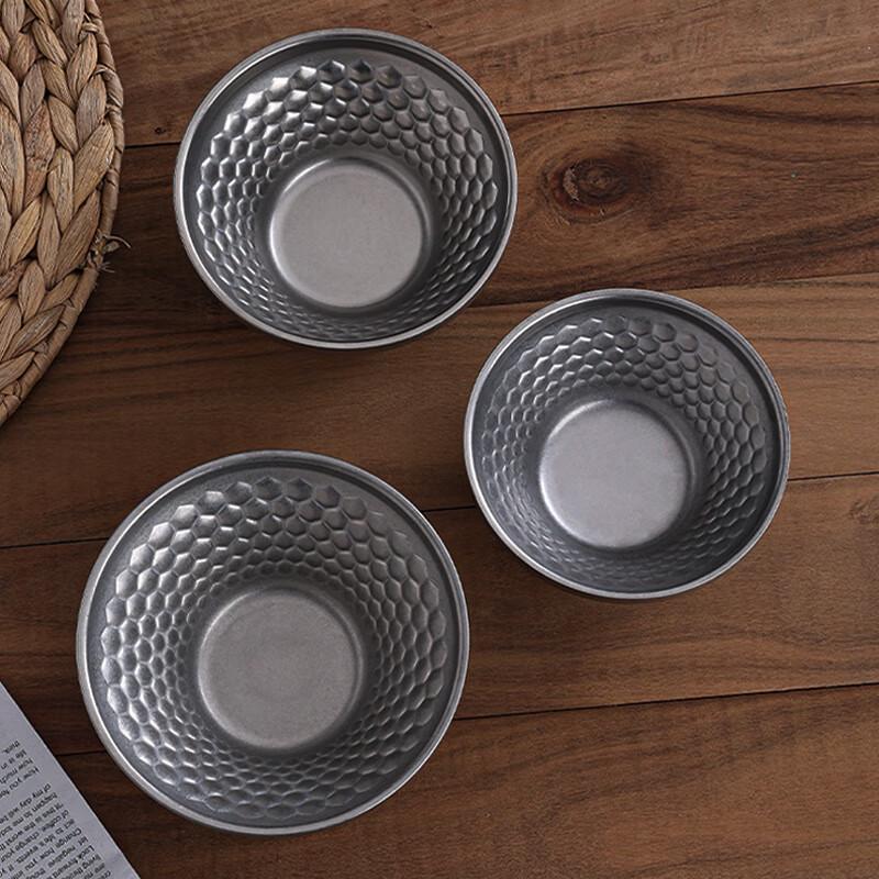 Retro Hammered Salad & Dessert Bowl Set