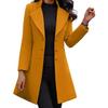 Women Woolen Turn Down Collar Solid Color Single Breasted Slim Fit Thermal Long Sleeve Jacket Coat for Women Commuting Dating Spring