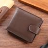 Men's Vintage PU Leather Wallet with Multi-Card Slots and Zipper Coin Pocket