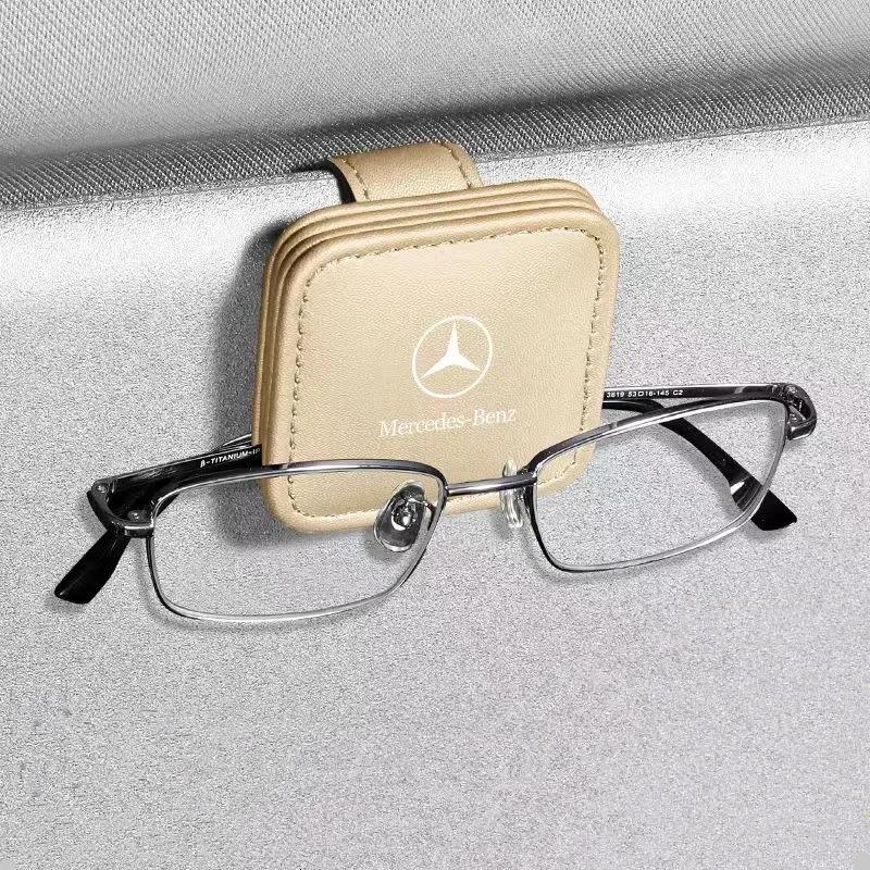 Car Sticker Car Sun Visor Glasses Storage Box Sunglasses Clip Card Ticket Holder For Mercedes Benz B/C/E/S Class A Class C200L G