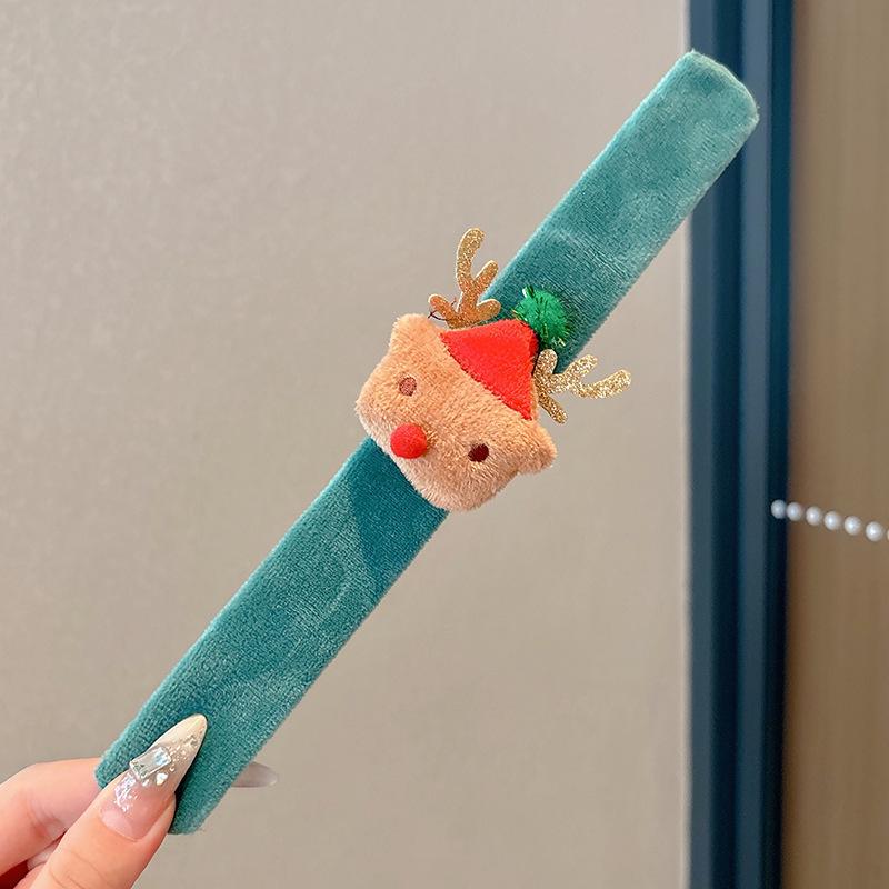 2025 Women's Christmas Snap Bracelet - Plush Cartoon Elk & Snowman Design
