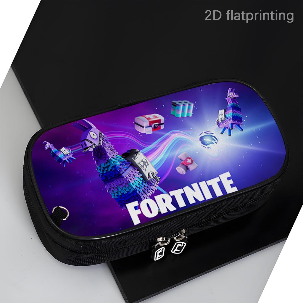 Fortnite Cartoon Multi-Function Pencil Case - Zipper Design, Large Capacity Storage, Multi-Compartment Organizer, Learning Gifts