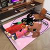 Custom Bing Bunny Mat Personalized Name, Polyester Washable Indoor Entryway Rug, Gift for Christmas, Easter, Thanksgiving Day