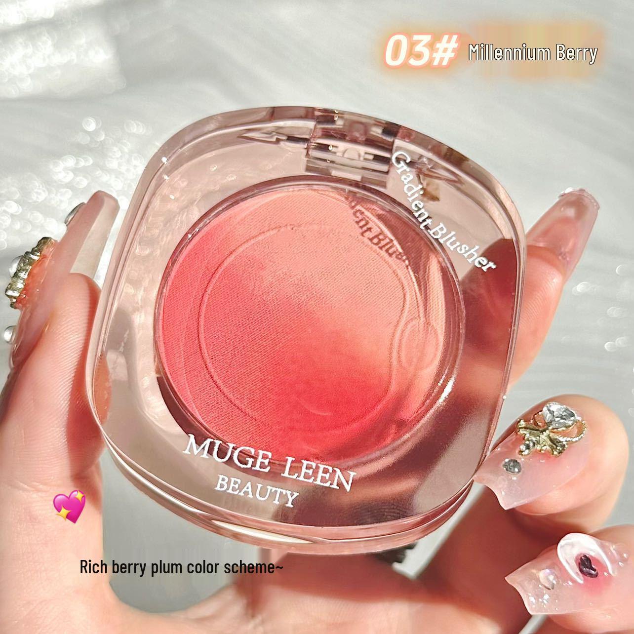 

2024 Румяна-пузырьки Ebony Rose с градиентом - Натуральный матовый и мерцающий финиш для макияжа в стиле «обнаженное лицо».