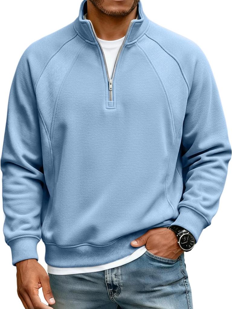 Men's Half-Zip Hoodie: Trendy Spring/Autumn/Winter 2025 Stand Collar Pullover