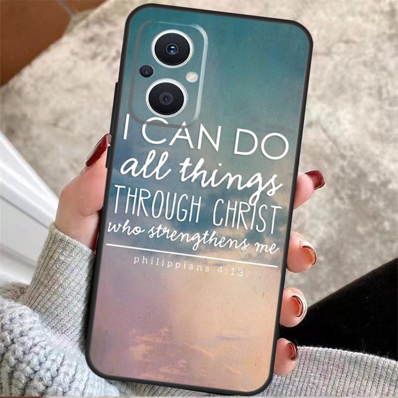 Bible verse Philippians Jesus Christ For OPPO Reno 8T 7 8 Lite 14F 13F 11F 12F 10 11 12 13 14 Pro OPPO Find X9 X5 X6 X8 Pro Case