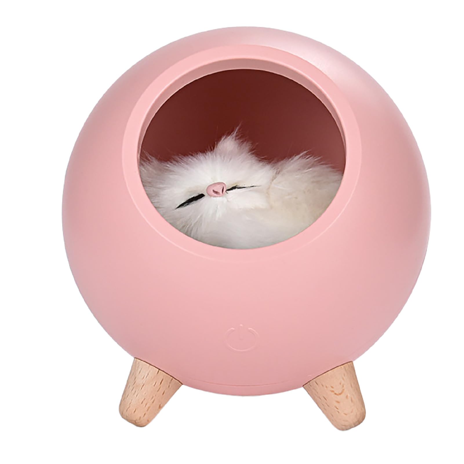 

CAWKAY Sleeping Cat Lamp, Interior Light, Bedside Night Lamp with Sleeping Cat Figure, USB Charging, for Home, Bedroom, or Bed (Pink)