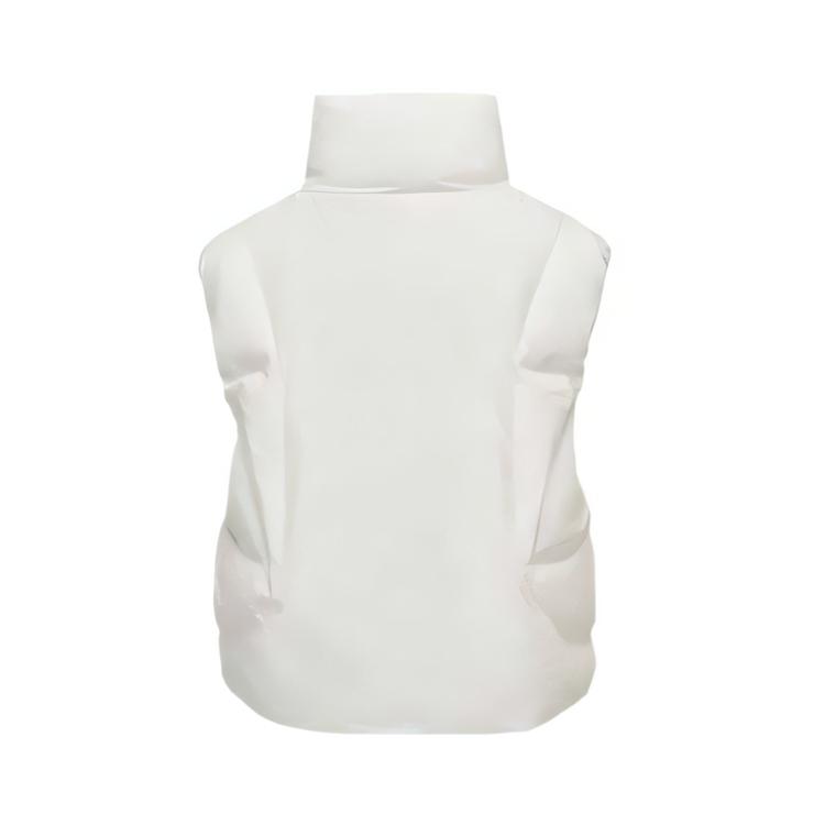 Skechers Sport League Series High Neck Loose Warm Vest Down Gilet Women vest Cotton-Candy-White L425W039-0074