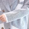 Women's Mink Fleece Coat Thickened Contrasting Faux Mink Fleece Knitted Cardigan Coat Plush Knitted Jacket