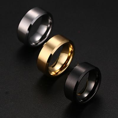 Bague unisexe décontractée de 8mm, couleur unie, pas facile à casser, accessoires