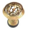 Nautical Brass Engraved Armillary Sphere Globe On Black Wooden Base Home Office Decor