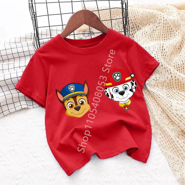Kids Paw Patrol Cartoon Graphic Baby T Shirt Cotton Casual Short Sleeve Tee Boys and Girls 2026 Summer Toddler Clothing Tops