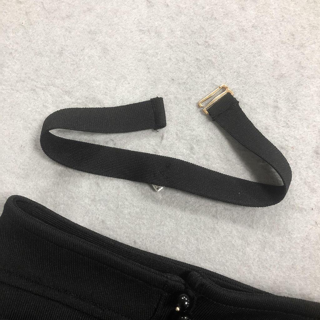 Halter Rhinestone Embellished Sexy Black Bandage Long Dress