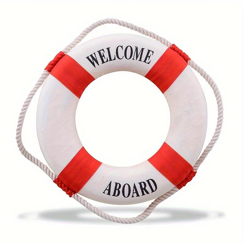 Klassischer Rot-Blauer Rettungsring Schreibtischdekoration, Nautisches Ornament - Perfekt für Home Office, Regal oder maritime Themenzimmergestaltung