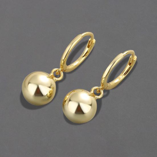 Yousheng 1 Pair Women Hoop Earrings Solid Color Short Lightweight Ball Pendant Dangle Earrings Birthday Gift