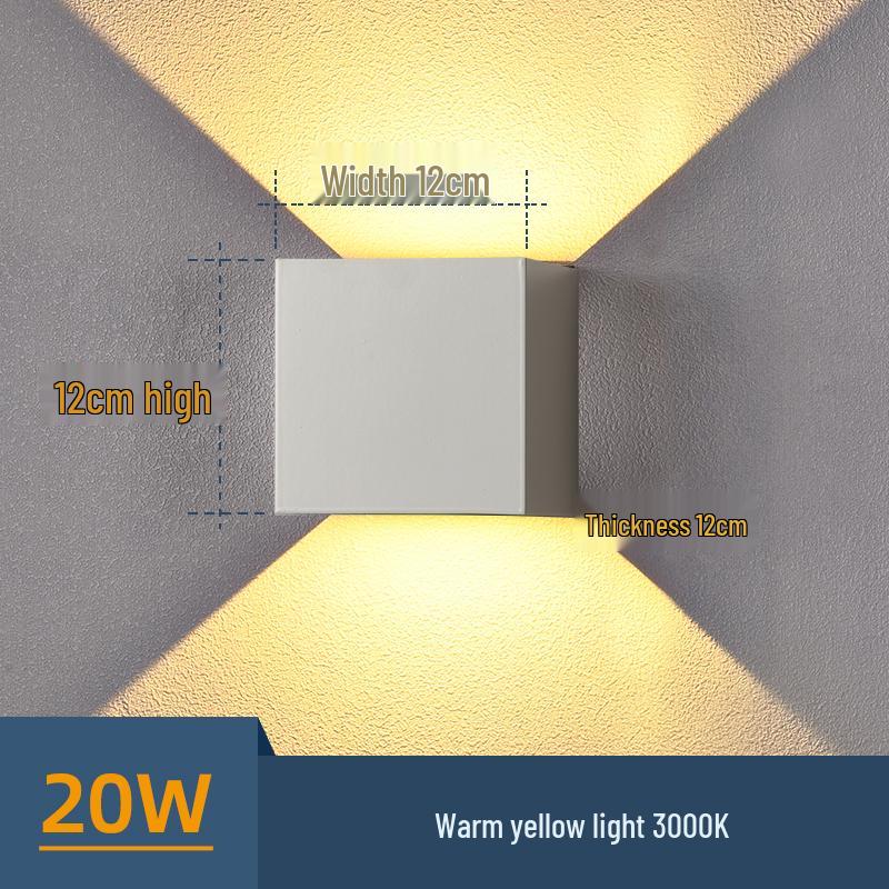 Universelle Wasserdichte Wandfluterleuchte für Balkon, Innenhof oder Terrasse - Außenbeleuchtung Up and Down