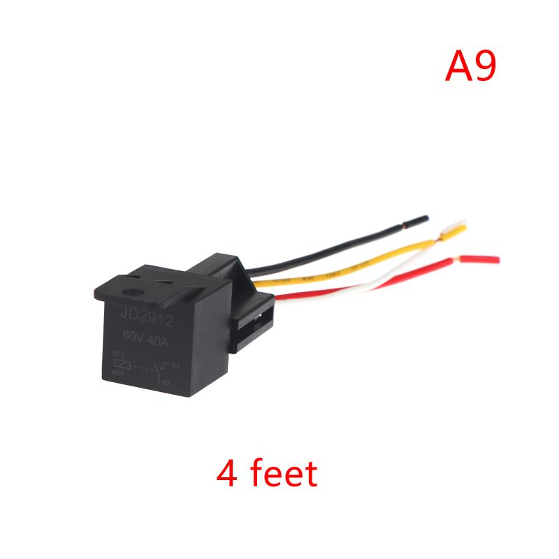 Universal 40A 12V-72V Automotive Relay 4/5Pin with Interlocking Socket for RV Truck Van Motorcycle Use