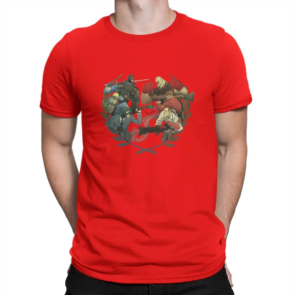 Battle Man's TShirt Team Fortress Game O Neck Tops 100% Cotton T Shirt Funny Top Quality Birthday Gifts