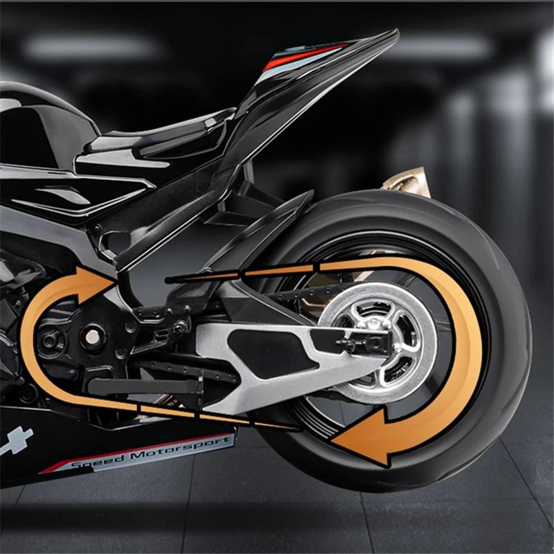 1/12 BMW S1000RR HP4 Race Alloy Top Luxury Sports Motorcycle Model Diecast Metal Road Racing Motorcycle Model Sound Light Kids Gifts