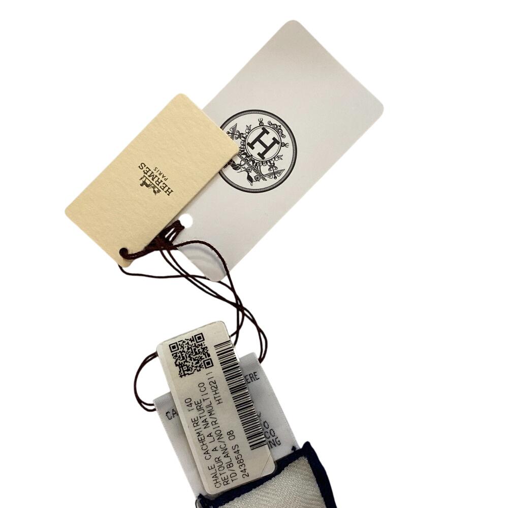 HERMES Kasisir Carre 140 Carrejean cashmere Natural reversion scarf multicolor cashmere Used