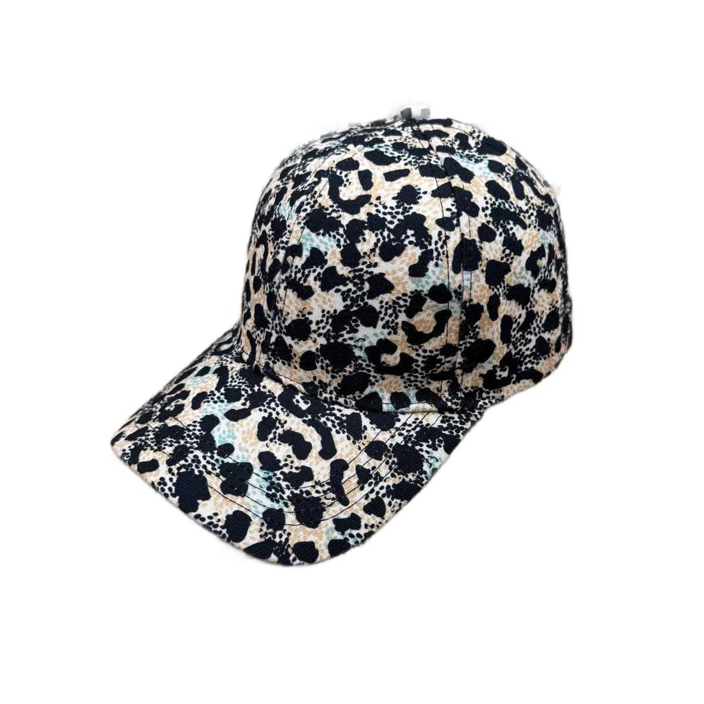 American retro leopard print baseball cap men's and women's enlarged brim sun hat showing face small versatile cap spring and summer