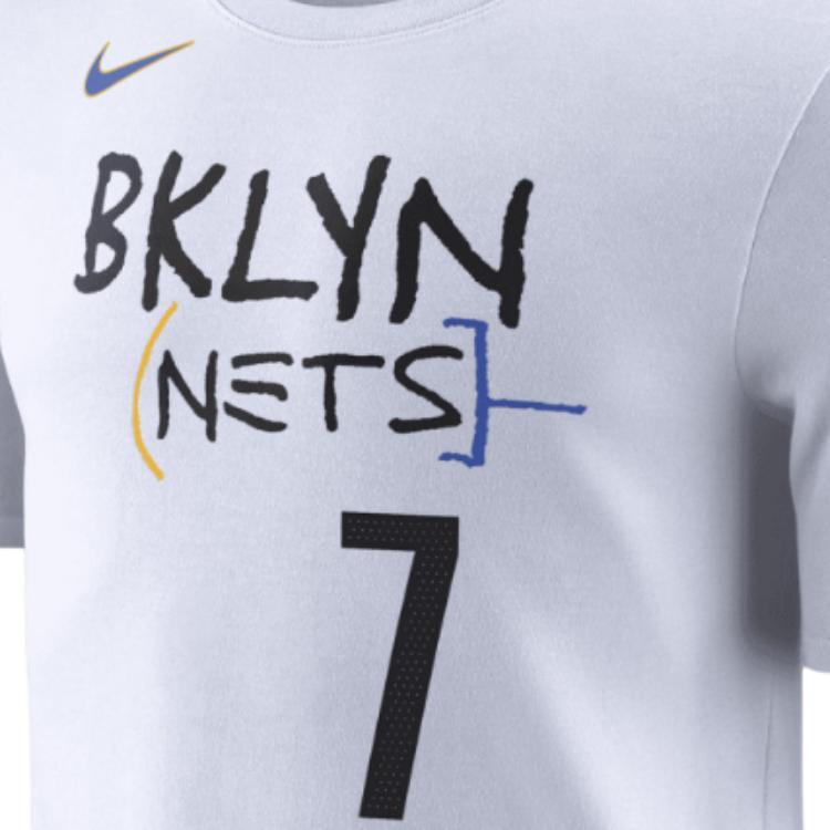 Nike NBA Brooklyn Nets Kevin Durant City Edition T-shirt White Men Streetwear DV5975-101